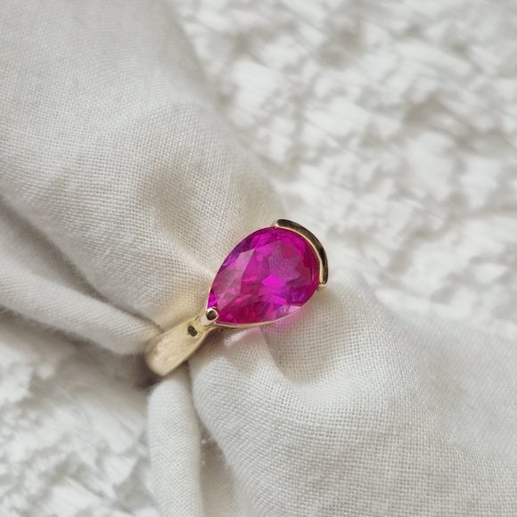 Vintage Gold Vermeil Pink Topaz Ring - Picture 4 of 8